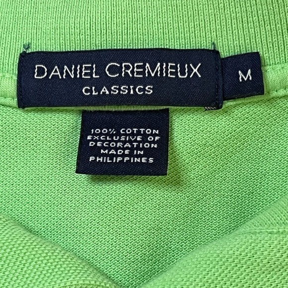 Daniel Cremieux Men’s Lime Green Cotton Polo Medium EUC - Picture 8 of 10